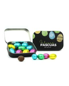 Chocolates de Pascua en caja metálica Luxe