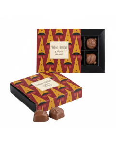 CAJA PERSONALIZADA CON 4 BOMBONES PRALINÉ