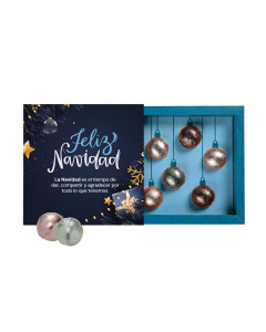 Caja personalzada con bolas de navidad praliné