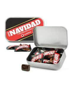 Cajita personalizada con caramelos de Navidad de café