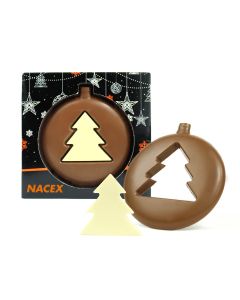 CHOCOLATINA BOLA DE NAVIDAD CON ARBOLITO EN CAJA PERSONALIZADA