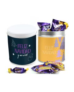 Chocolatinas Cadbury en lata personalizada para Navidad