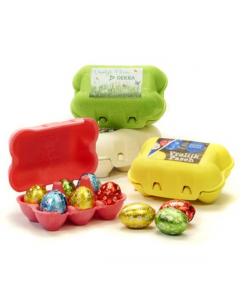 Huevos de Chocolate en Mini Huevera de Colores