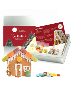 Kit casita de jengibre en lata personalizada