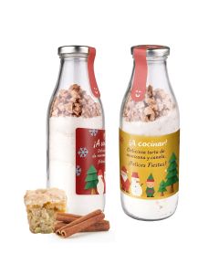 Kit de bizcocho de manzana y canela en botella personalizada