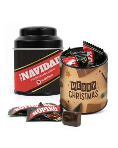 Latita cúpula con caramelos personalizada para Navidad