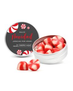 Latita redonda con chuches twist Navidad