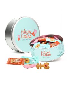Surtido de galletas en lata personalizada para Navidad