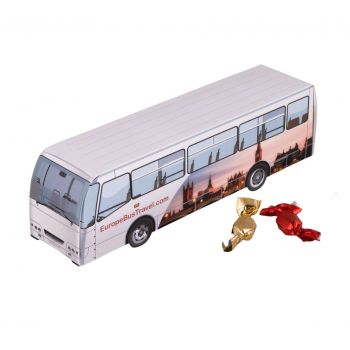 Autobús personalizado con caramelos fruta
