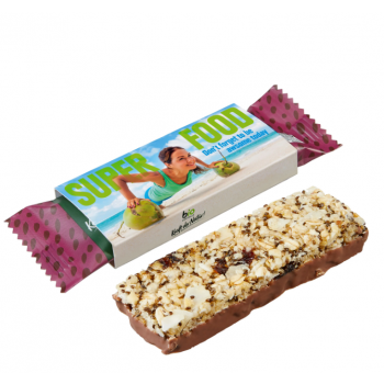Barrita energética arándanos y coco personalizada