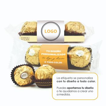 Bombones de chocolate Navidad Ferrero Rocher 4 uds personalizados