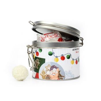 Bombones navidad Raffaello en bote hermético