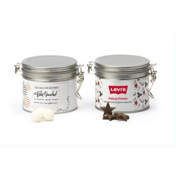 Bote hermético con estrellas de chocolate Navidad