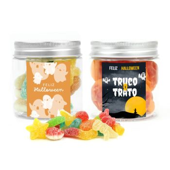 Chuches de Halloween en Botecito PET Personalizado