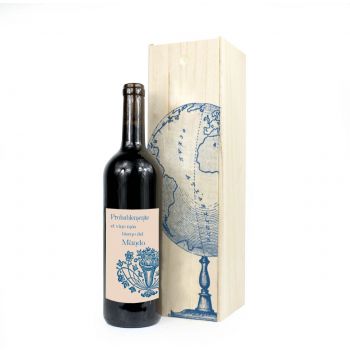 Botella vino personalizada en caja de madera