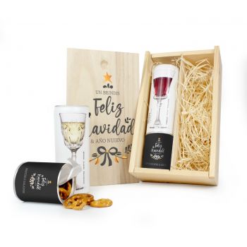 CAJA MADERA VINO Y APERITIVOS