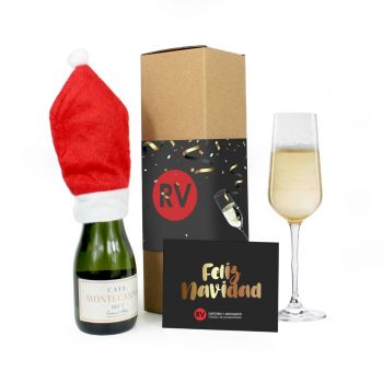 CAJA PERSONALIZADA CON CHAMPAGNE NAVIDAD