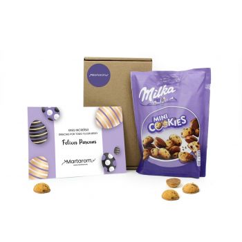 Cajita buzón con Cookies Milka para Pascua