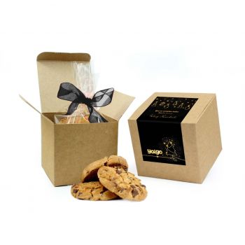 Cajita kraft con cookies chocolate - Detalles navideños