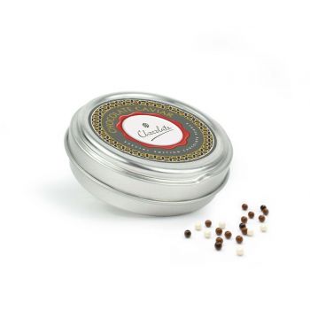 Caviar de chocolate en lata publicitaria