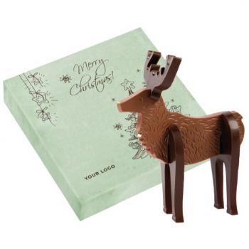 Chocolate navidad forma Alce 3D en caja personalizada