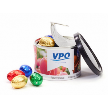 Chocolate Pascua en lata abre fácil personalizada