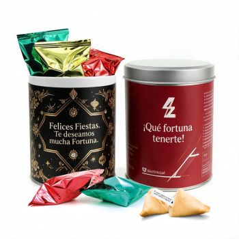 Galletas navideñas de la fortuna (10 uds) en bote metálico
