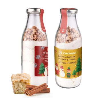 Kit de bizcocho de manzana y canela en botella personalizada