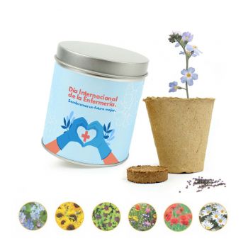 Kit cultivo en lata personalizada - Día Enfermería