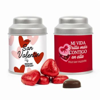 Latidos Corazón de Chocolate en Latita Personalizada para San Valentín