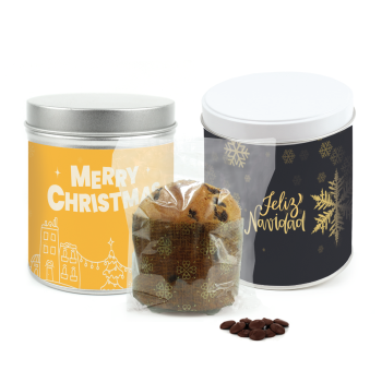 Panettone personalizado en bote metálico