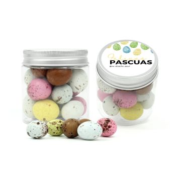 Mini huevos chocolate codorniz Pascua en botecito grande