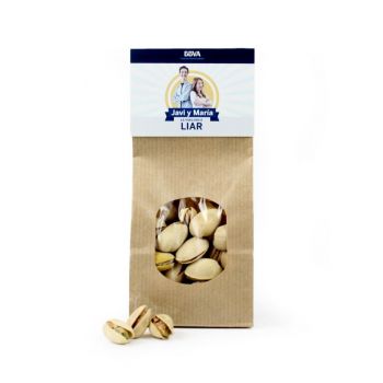 Pistachos en bolsa kraft personalizada