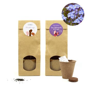 Regalos Día de la Mujer - Set cultivo No me olvides bolsa kraft