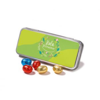 Regalos Pascua - Mini huevos chocolate en estuche metálico