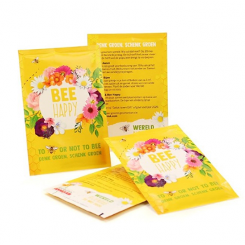Sobre semillas personalizado Bee Happy