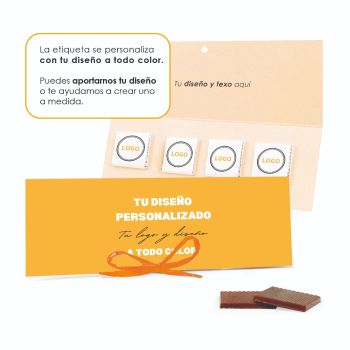 Tarjeta con chocolate San Valentín