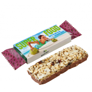 Barrita energética arándanos y coco personalizada