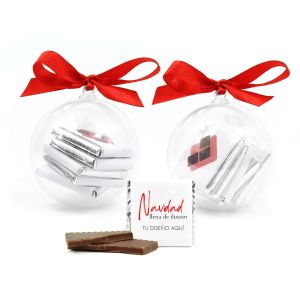Bola de navidad con chocolate personalizado