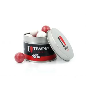 Bolas navidad crujientes en bote metálico