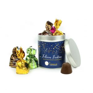 Bombones de Navidad para empresas en bote personalizado