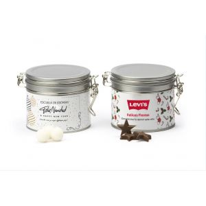 Bote hermético con estrellas de chocolate Navidad