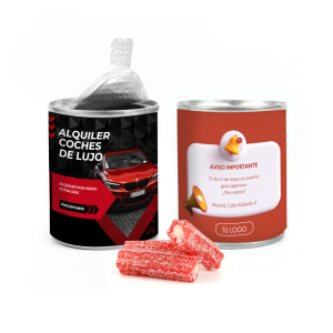 Bote personalizado con regalices rellenos