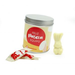 Bote personalizado de Pascua con conejos Maltesers