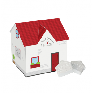 Caja casa personalizada con mentas