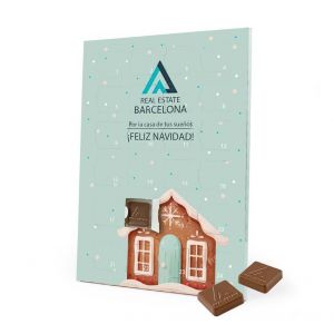 Calendario adviento personalizado con logo chocolate