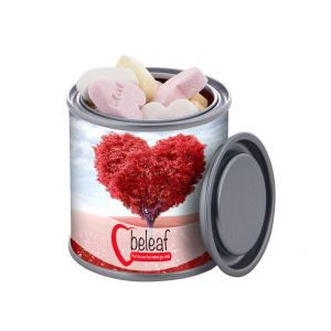 Caramelos corazón en botecito pintura