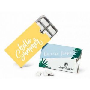 Chicles personalizados en blister 12 unidades