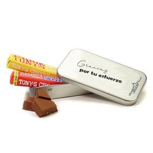 Chocolate Mini Tony´s en cajita metálica personalizada