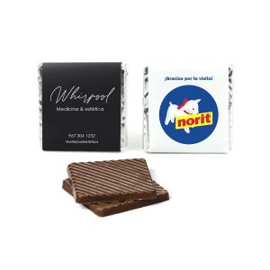 Chocolates corporativos con envoltorio personalizado
